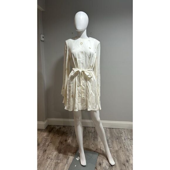 Stella McCartney Metallic Long Sleeve Minidress Size 40 (4-6) - Picture 2 of 14